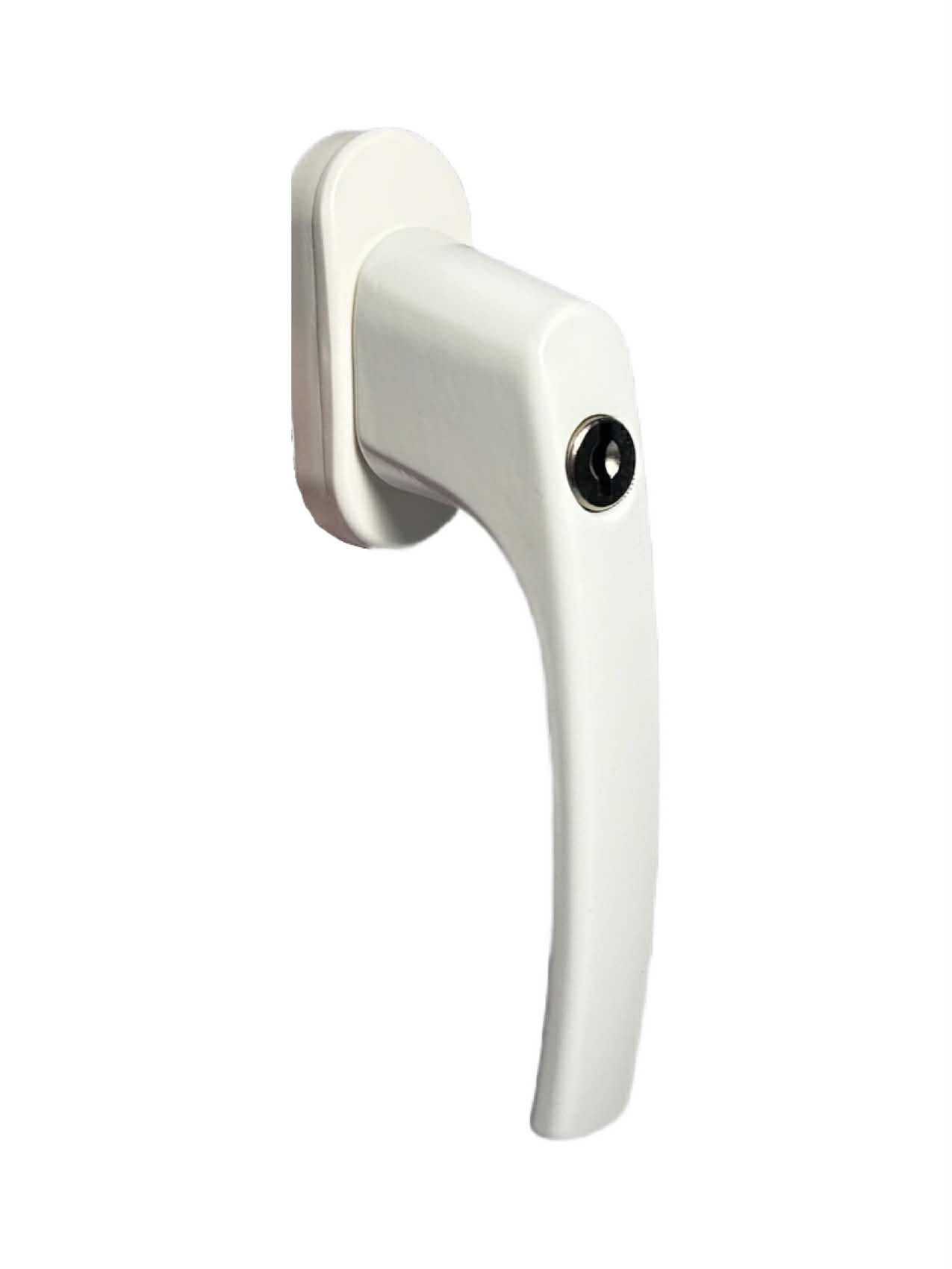 Klamka okienna z kluczem aluminiowa – kremowa